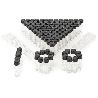4ml Clear Small Glass Vials 100pcs with Screw Caps (100 Count)