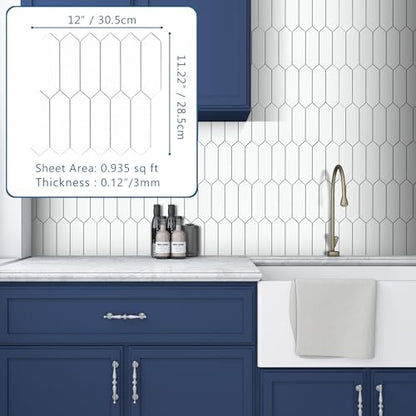 10 Sheet Long Hexagon Peel and Stick Backsplash (10 Count)