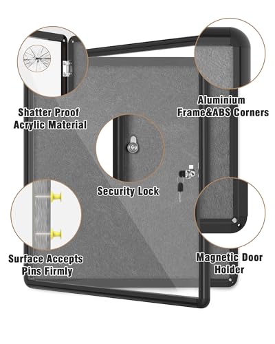 28"x26" Enclosed Bulletin Board