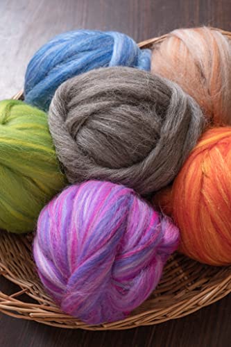 Multi Colored Natural Wool roving