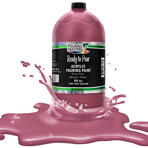Pouring Masters Rose Pink Metallic Pearl Ready to Pour Acrylic Pouring Paint (64 Fl Oz)