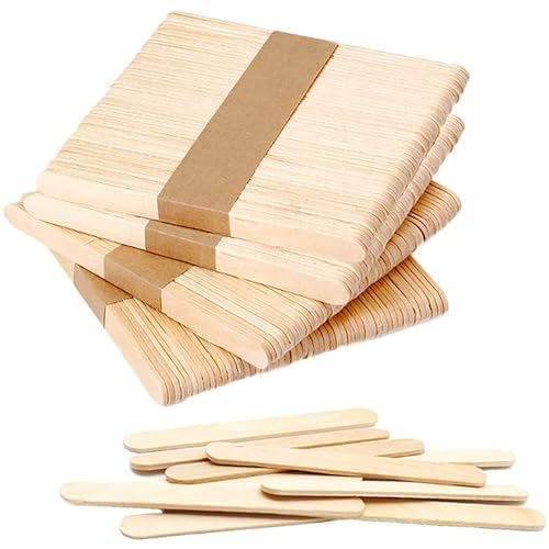 50PCS DIY Craft Sticks Ice Cream Sticks Natural Wooden Ice Cream Sticks 4.5 inches Long Snack Sticks Ice Cream Sticks Popsicle Sticks for Dessert Making Classroom Projects (50 Count)