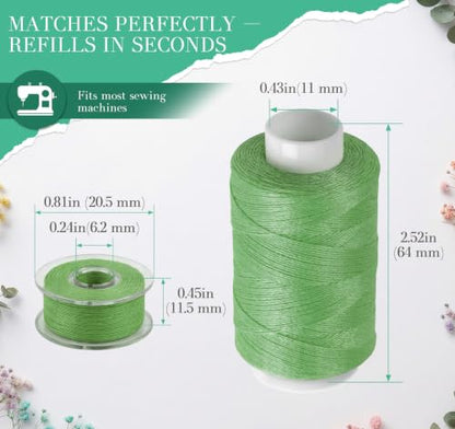 700 Yard 36 Color Sewing Thread Kit with Prewound Bobbins (2100 Foot)