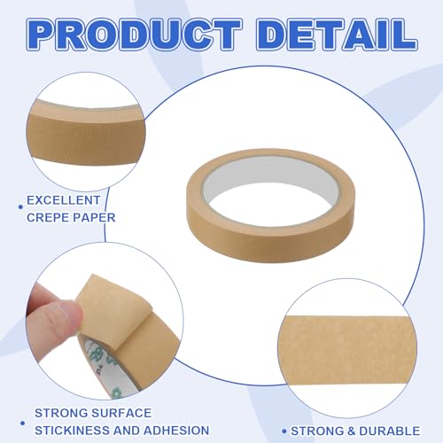 Masking Tape 0.7 Inch x 21 Yard Painter's Tape Brown Paint Tapes for DIY Crafts Arts Drawing Decoration Labeling Car Painting Artist Teachers