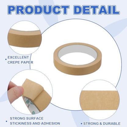 Masking Tape 0.7 Inch x 21 Yard Painter's Tape Brown Paint Tapes for DIY Crafts Arts Drawing Decoration Labeling Car Painting Artist Teachers