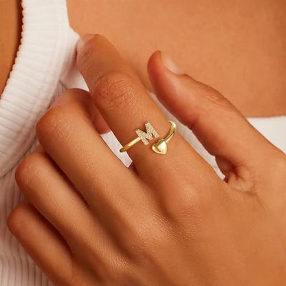 Gold Initial Rings for Women Non Tarnish