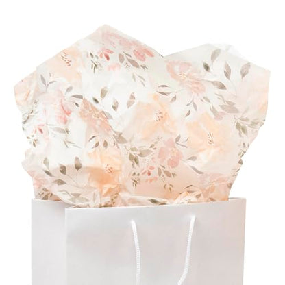 White Floral Tissue Paper for Gift Bags and Packaging