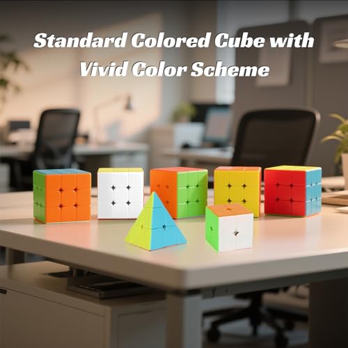 3x3 Speed Cube Stickerless with Stand & Tutorial Toy Gift for Boys 6