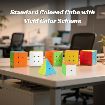 3x3 Speed Cube Stickerless with Stand & Tutorial Toy Gift for Boys 6