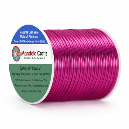 16 Gauge Magenta Anodized Aluminum Craft Wire