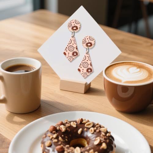 Donuts Pattern Polymer Clay Texture Sheet Polka Dots Pattern Silicone Texture Mat for Polymer Clay Making Earrings Jewelry DIY Crafts 5.5 × 5.5 Inch