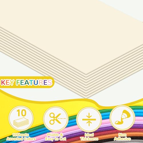 10 Pack Eva Foam Sheets Craft 8 x 12 inch (10 Count)