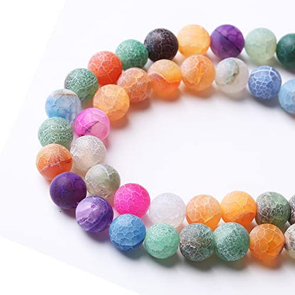 60PCS 6MM Weathered Agate Beads