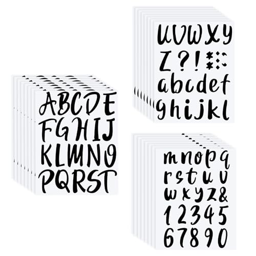 576 Pcs 8 Sheets Letters Stickers Vinyl Alphabet Number Decals Back to School Supplies for Water Bottles Cups Mailbox Scrapbooking Bulletin Board Classroom Decor (8 Count)