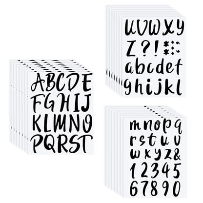 576 Pcs 8 Sheets Letters Stickers Vinyl Alphabet Number Decals Back to School Supplies for Water Bottles Cups Mailbox Scrapbooking Bulletin Board Classroom Decor (8 Count)