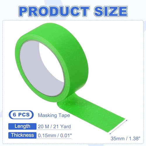 Masking Tape 1.4 Inch x 21 Yard Painter's Tape Green Paint Tapes for DIY Crafts Arts Drawing Decoration Labeling Car Painting Artist Teachers
