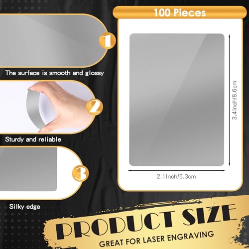 100 Pcs Metal Business Cards Aluminum Laser Engraving Blanks