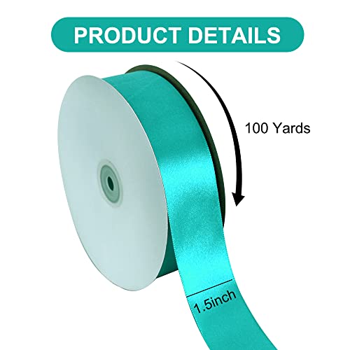 100 Yard Turquoise Satin Ribbon 1 (300 Foot)
