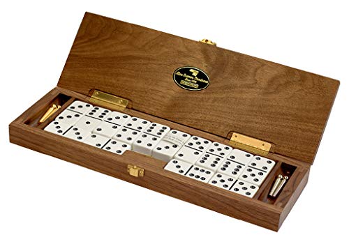 Alex Cramer Le Club' Luxury Domino Set with Handcrafted Walnut Case and Cribbage