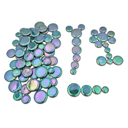200g Iridescent Round Mosaic Tiles for Crafts Bulk