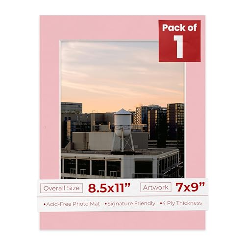 8.5x11 Mat Bevel Cut for 7x9 Photos