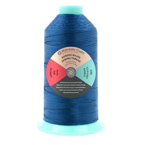 Size 207 630D T210 Airforce Blue Bonded Nylon Thread 800 YDs