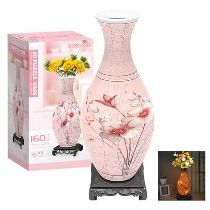 3D Puzzle Vase for Adults with 160 Plastic Pieces (160 Count)