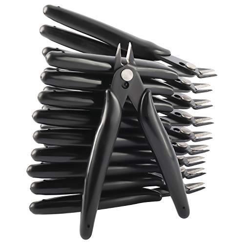 10 Pack Wire Cutters Black Diagonal Cutting Pliers for Electronic (10 Count)