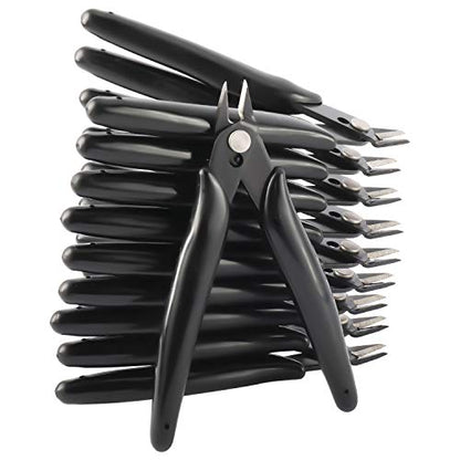 10 Pack Wire Cutters Black Diagonal Cutting Pliers for Electronic (10 Count)