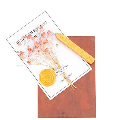 5Pcs Amber Gold Sealing Wax Sticks with Wicks for Wax Seal Stamp (5 Count)