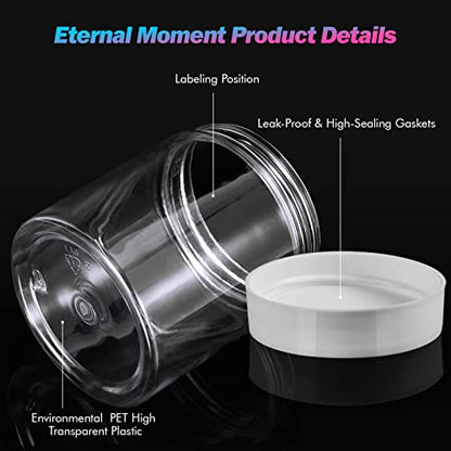 36 Pack 8 OZ Plastic Jars Clear Cosmetic Container with Lids (36 Count)