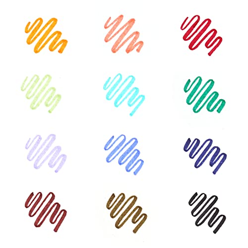 Arts Sign Brush Pen Brush Tip Marker Felt Tip Water Based Ink Color Pens 12 Assorted Pastel Colors Great for Lettering (12 Count)
