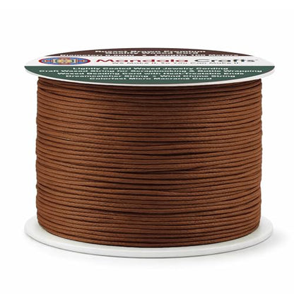 0.5mm Russet Brown Cotton Waxed Cord for Jewelry Making (327 Foot)