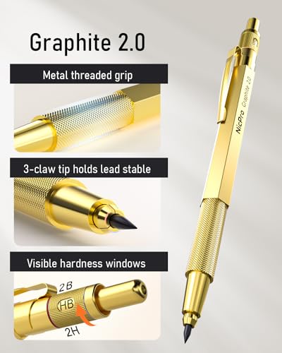35PCS Gold Art Mechanical Pencils Set (35 Count)