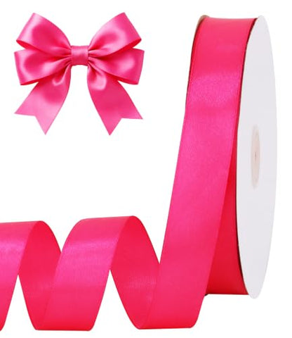 1 Inch x 100yds Hot Pink Satin Ribbon for Crafts (300 Foot)