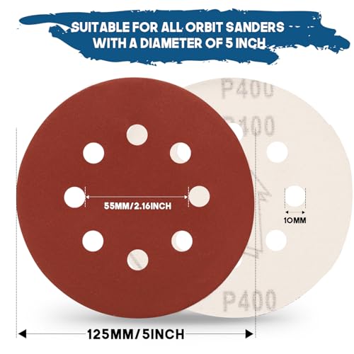 5 Inch 8 Hole Sanding Discs