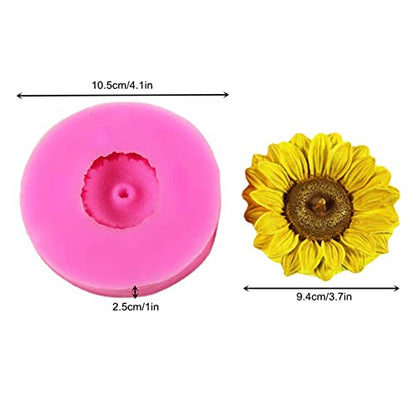3D Sunflower Silicone Mold for Fondant Chocolate Candy Cake Decorating Candle Soap Baking Pastry Polymer Clay