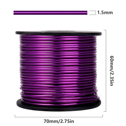 75FT 16 Gauge Bendable Purple Aluminum Craft Wire for Jewelry Making Craft (75 Foot)
