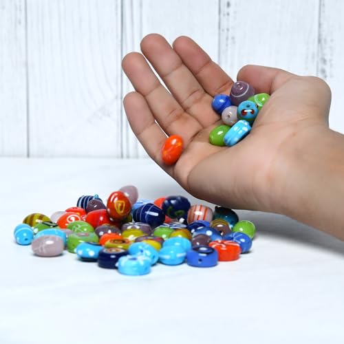 2 3 LB Bag Assorted Glass Candy Beads for Jewellery Making (150 Count)