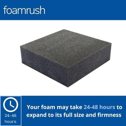 12" x 24" x 24" Charcoal High Density Upholstery Foam Cushion