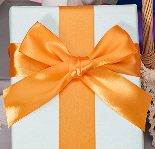 1 1 2 Inch Orange Solid Satin Ribbon for Gift Wrapping (150 Foot)
