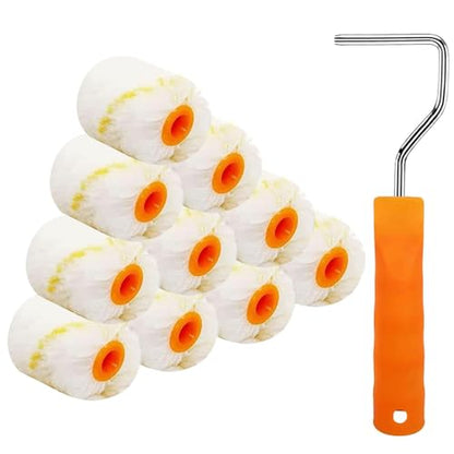 10 Pcs Paint Roller Cover with Frame Set
