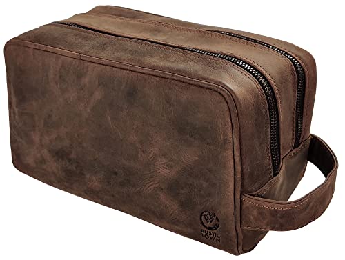 Leather Travel Toiletry Bag for Men