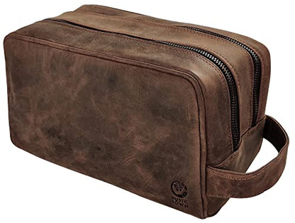 Leather Travel Toiletry Bag for Men