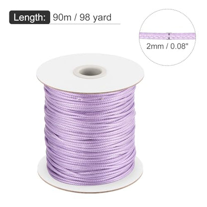 Waxed Cord 2mm Waxed Polyester Cord 98 Yard Wax String for Bracelet Making