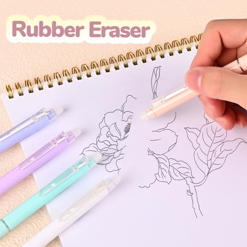 10 Pcs Retractable Erasable Gel Pens (10 Count)
