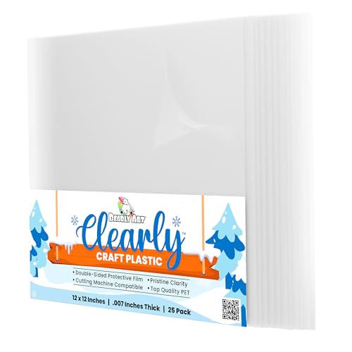 Clearly Craft Plastic 12x12 Clear Acetate Sheets 25 Pack
