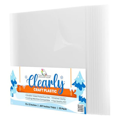 Clearly Craft Plastic 12x12 Clear Acetate Sheets 25 Pack