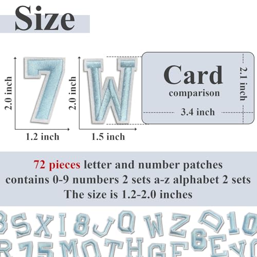 Letter and Number Iron On Patches (72 Count)