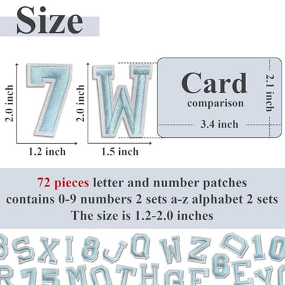 Letter and Number Iron On Patches (72 Count)